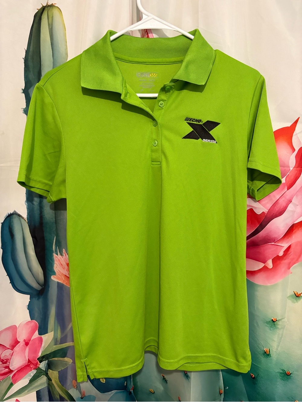 CORE365 Men's Green Solid Polo Shirt Short Sleeve Collared Echo Series Logo M